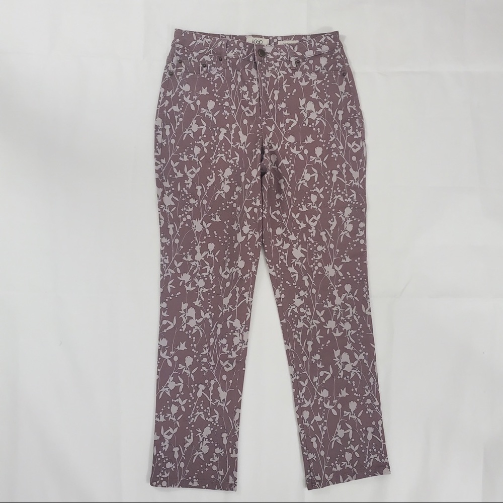 LOGO by Lori Goldstein Stretch Twill Printed Straight Leg Jeans